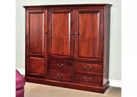 Solid Cherry Wood Entertainment Cabinet